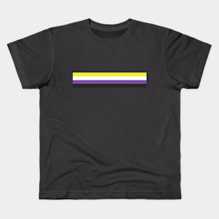 Non-Binary Pride Flag: Retro Horizontal Stripes T-Shirt Kids T-Shirt
